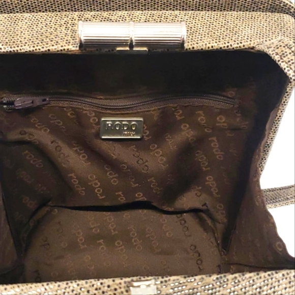 Rodo Italy Brown Suede Leather Shoulder Bag - Picture 11 of 13